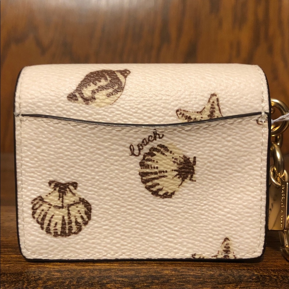 NWT-Coach-Mini Klare-Bag Charm/Keychain-Seashell 🐚 Print-Creamy White/Brown-$75 - Picture 6 of 13